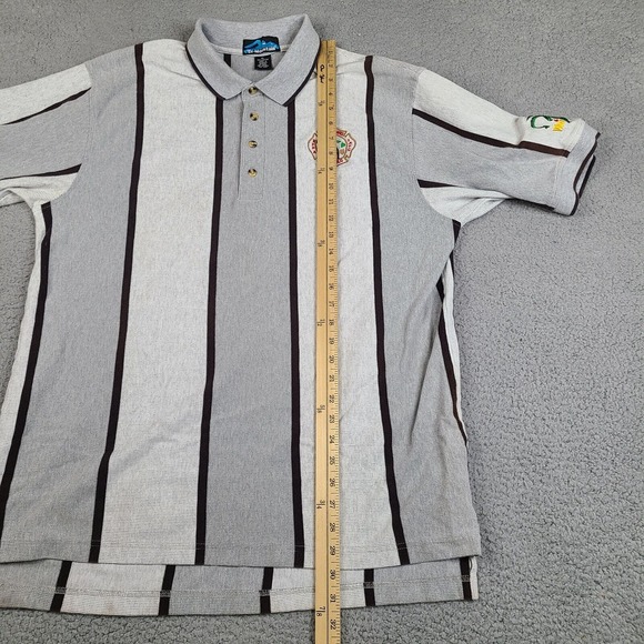 Metro Chiefs Honolulu Polo Shirt Mens XL Gray 2002 Vintage Striped Tri Mountain - Picture 11 of 14